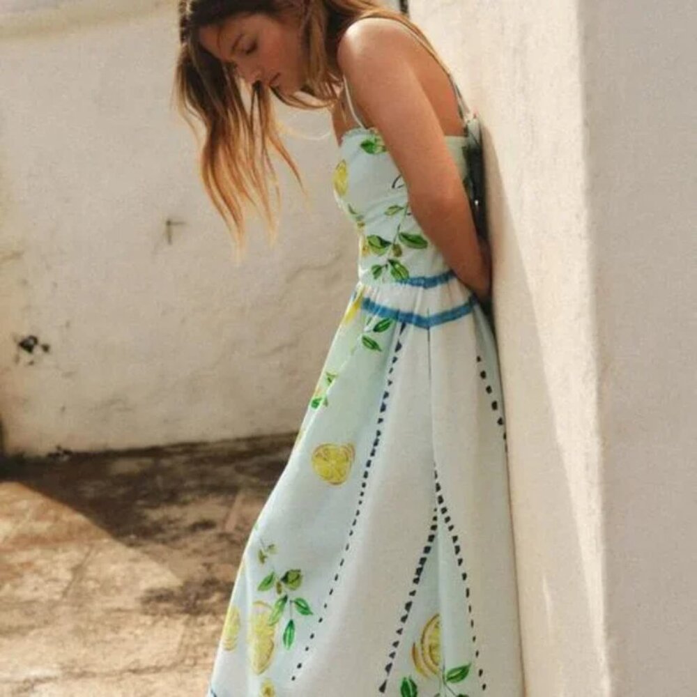 Zara Lemon Poplin Dress - Picture 3 of 14